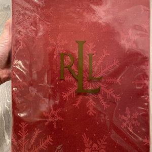 SOLD- NEW RALPH LAUREN Holiday Damask Dressage Red 60" x 84” TABLECLOTH